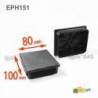 Rectangular Plastic Insert for 100x80 mm Tube Dimension and 1,0-4,0 mm Thickness BLACK - Rectangle Insert Black - rectangu