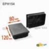 Rectangular Plastic Insert for 120x80 mm Tube Dimension and 1,0-4,0 mm Thickness BLACK - Rectangle Insert Black - rectangu