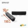 Rectangular Plastic Insert for 150x30 mm Tube Dimension and 1,5-3,0 mm Thickness BLACK - Rectangle Insert Black - rectangu