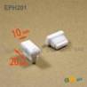 Rectangular Plastic Insert for 20x10 mm Tube Dimension and 1.0-2.5 mm Thickness WHITE - Rectangle Insert White - rectangul