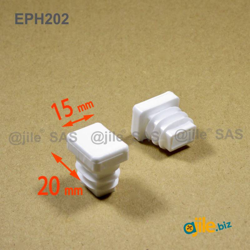 Rectangular Plastic Insert for 20x15 mm Tube Dimension and 1.0-3.0 mm Thickness WHITE - Ajile