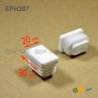 Rectangular Plastic Insert for 30x20 mm Tube Dimension and 1.0-2.5 mm Thickness WHITE - Rectangle Insert White - rectangul