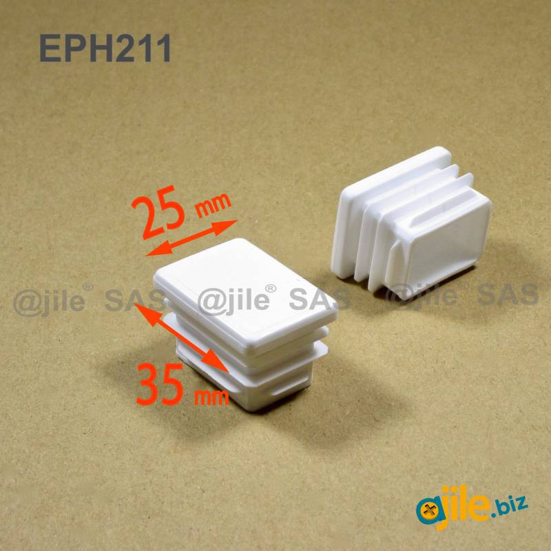 Rectangular Plastic Insert for 35x25 mm Tube Dimension and 1.0-3.0 mm Thickness WHITE - Ajile