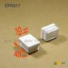 Rectangular Plastic Insert for 40x30 mm Tube Dimension and 1,0-2,75 mm Thickness WHITE - Rectangle Insert White - rectangu