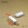 Rectangular Plastic Insert for 50x15 mm Tube Dimension and 1,0-3,0 mm Thickness WHITE - Rectangle Insert White - rectangul