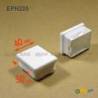 Rectangular Plastic Insert for 50x40 mm Tube Dimension and 1,0-3,0 mm Thickness WHITE - Rectangle Insert White - rectangul