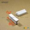 Rectangular Plastic Insert for 60x15 mm Tube Dimension and 1,0-3,0 mm Thickness WHITE - Rectangle Insert White - rectangul