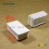 Rectangular Plastic Insert for 70x40 mm Tube Dimension and 1,0-3,0 mm Thickness WHITE - Rectangle Insert White - rectangul