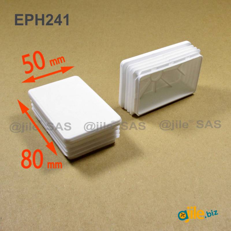 Rectangular Plastic Insert for 80x50 mm Tube Dimension and 1,0-2,5 mm Thickness WHITE - Ajile