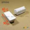 Rectangular Plastic Insert for 90x40 mm Tube Dimension and 1,0-2,5 mm Thickness WHITE - Rectangle Insert White - rectangul