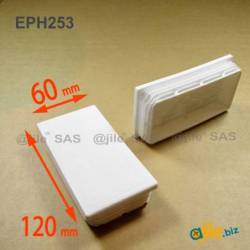 Rectangular Plastic Insert for 120x60 mm Tube Dimension and 1,0-4,0 mm Thickness WHITE - Ajile 1