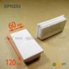 Rectangular Plastic Insert for 120x60 mm Tube Dimension and 1,0-4,0 mm Thickness WHITE - Rectangle Insert White - rectangu