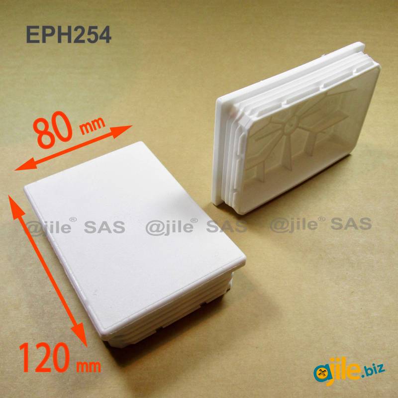 Rectangular Plastic Insert for 120x80 mm Tube Dimension and 1,0-4,0 mm Thickness WHITE - Ajile