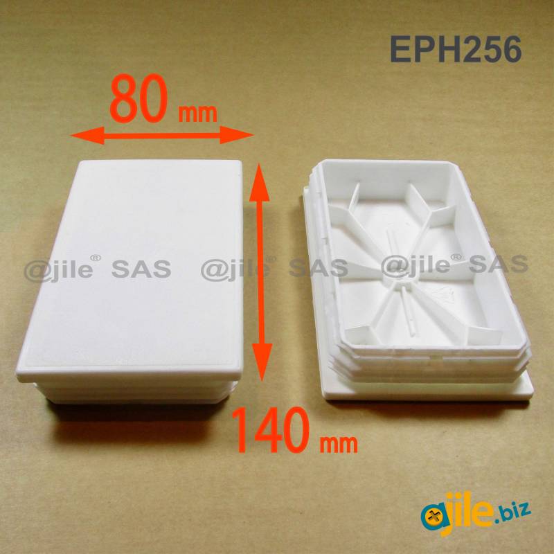 Rectangular Plastic Insert for 140x80 mm Tube Dimension and 2,0-4,0 mm Thickness WHITE - Ajile