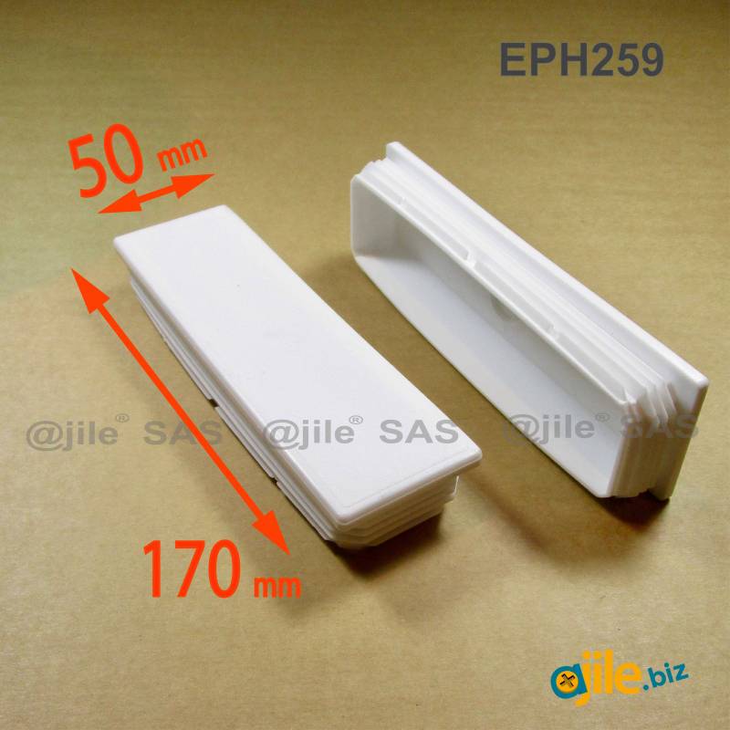 Rectangular Plastic Insert for 170x50 mm Tube Dimension and 2,0-4,0 mm Thickness WHITE - Ajile