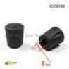 Heavy Duty Ferrule made from Vulcanized Rubber for 8 mm Diameter Furniture Tube/Feet BLACK - Round Rubber Black - round f