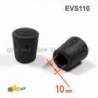 Embout Enveloppant Renforcé Caoutchouc Vulcanisé NOIR pour pied - tube de diamètre 10 mm - caoutchouc rond noir - embout