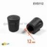 Embout Enveloppant Renforcé Caoutchouc Vulcanisé NOIR pour pied - tube de diamètre 12 mm - caoutchouc rond noir - embout