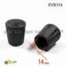 Embout Enveloppant Renforcé Caoutchouc Vulcanisé NOIR pour pied - tube de diamètre 14 mm - caoutchouc rond noir - embout