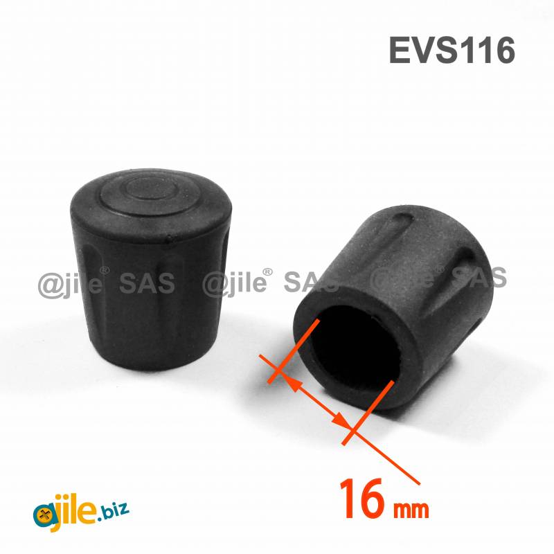 EVF912-FBA 12 mm avec semelle en feutre anti-bruit et anti-rayure pour pied de chaise Lot de 16 pièces Ajile® Embout enveloppant pour tube diam 