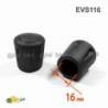 Embout Enveloppant Renforcé Caoutchouc Vulcanisé NOIR pour pied - tube de diamètre 16 mm - caoutchouc rond noir - embout