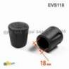 Heavy Duty Ferrule made from Vulcanized Rubber for 18 mm Diameter Furniture Tube/Feet BLACK - Round Rubber Black - round f