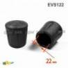 Embout Enveloppant Renforcé Caoutchouc Vulcanisé NOIR pour pied - tube de diamètre 22 mm - caoutchouc rond noir - embout