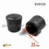 Embout Enveloppant Renforcé Caoutchouc Vulcanisé NOIR pour pied - tube de diamètre 25 mm - caoutchouc rond noir - embout