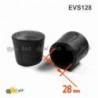 Embout Enveloppant Renforcé Caoutchouc Vulcanisé NOIR pour pied - tube de diamètre 28 mm - caoutchouc rond noir - embout