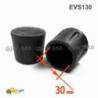 Embout Enveloppant Renforcé Caoutchouc Vulcanisé NOIR pour pied - tube de diamètre 30 mm - caoutchouc rond noir - embout