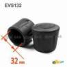 Embout Enveloppant Renforcé Caoutchouc Vulcanisé NOIR pour pied - tube de diamètre 32 mm - caoutchouc rond noir - embout