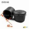 Embout Enveloppant Renforcé Caoutchouc Vulcanisé NOIR pour pied - tube de diamètre 40 mm - caoutchouc rond noir - embout