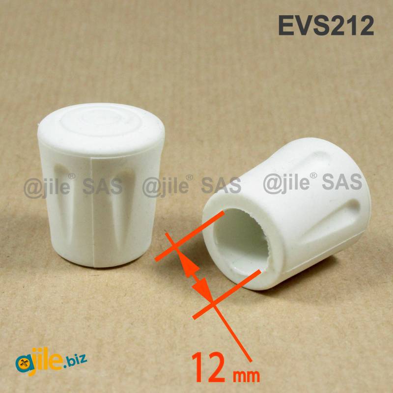 ajile NOIR 12 mm EVR112-M Embout enveloppant rond pour tubes de diam 12 pièces