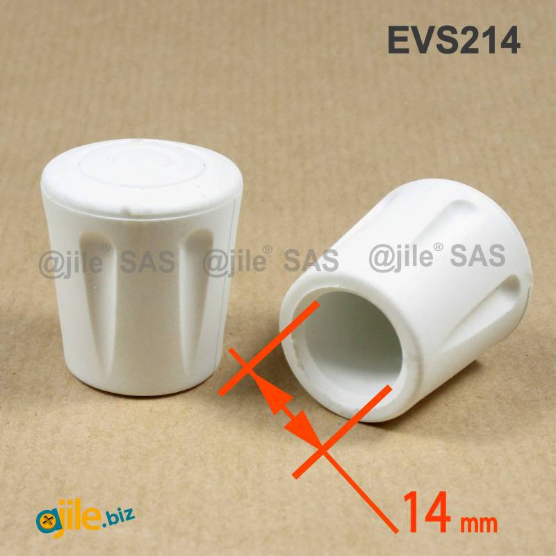 Verstärkte Fußkappe aus WEISSEM vulkanisiertem Gummi für Rohrfüße - Rohrdurchmesser 14 mm - Ajile