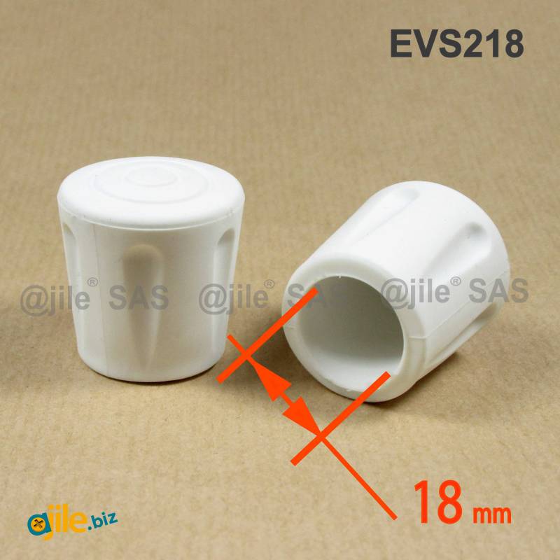 Verstärkte Fußkappe aus WEISSEM vulkanisiertem Gummi für Rohrfüße - Rohrdurchmesser 18 mm - Ajile