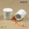 Heavy Duty Ferrule made from Vulcanized Rubber for 18 mm Diameter Furniture Tube/Feet WHITE - Round Rubber White - round f