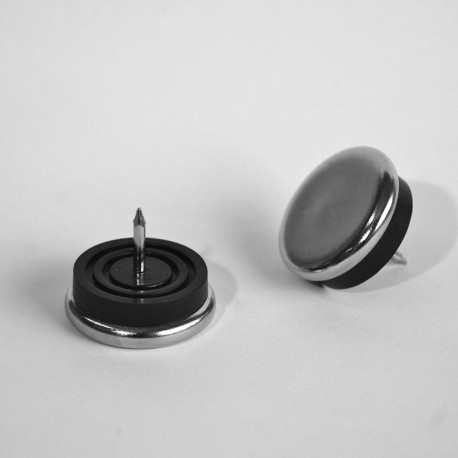 30 mm diam. Nagelgleiter mit Stahl vernickelte Gleitfläche - Kunststofpuffer