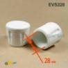 Heavy Duty Ferrule made from Vulcanized Rubber for 28 mm Diameter Furniture Tube/Feet WHITE - Round Rubber White - round f