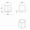 Embout Enveloppant Renforcé Caoutchouc Vulcanisé BLANC pour pied - tube de diamètre 28 mm - caoutchouc rond blanc - embout