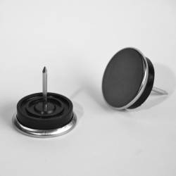 35 mm diam. Nagelgleiter mit Stahl vernickelte Gleitfläche - Kunststofpuffer - Ajile 1