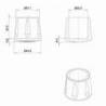 Heavy Duty Ferrule made from Vulcanized Rubber for 30 mm Diameter Furniture Tube/Feet WHITE - Round Rubber White - round f