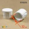 Embout Enveloppant Renforcé Caoutchouc Vulcanisé BLANC pour pied - tube de diamètre 32 mm - caoutchouc rond blanc - embout