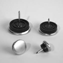 35 mm diam. Nagelgleiter mit Stahl vernickelte Gleitfläche - Kunststofpuffer - Ajile 2