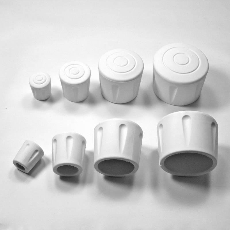 Embout Enveloppant Renforcé Caoutchouc Vulcanisé BLANC pour pied - tube de diamètre 32 mm - caoutchouc rond blanc - embout