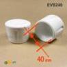 Heavy Duty Ferrule made from Vulcanized Rubber for 40 mm Diameter Furniture Tube/Feet WHITE - Round Rubber White - round f