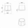Heavy Duty Ferrule made from Vulcanized Rubber for 40 mm Diameter Furniture Tube/Feet WHITE - Round Rubber White - round f
