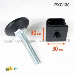 Adjustment / Leveling Kit for 30x30 mm Tube with a 38 mm diameter Plastic Base Foot - Ajile 1