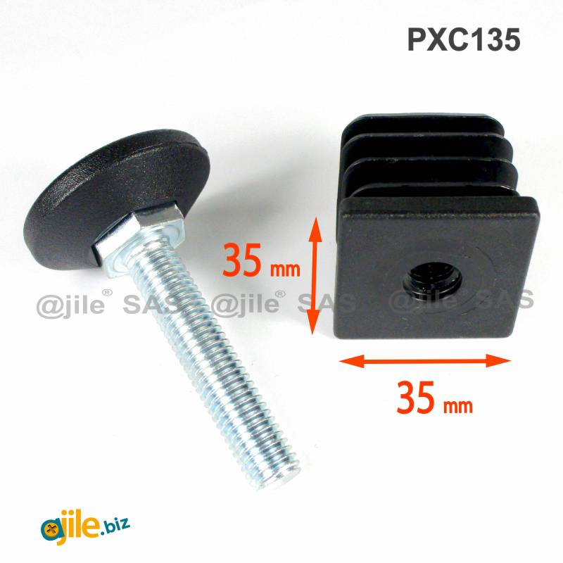 Adjustment / Leveling Kit for 35x35 mm Tube with a 38 mm diameter Plastic Base Foot - Ajile