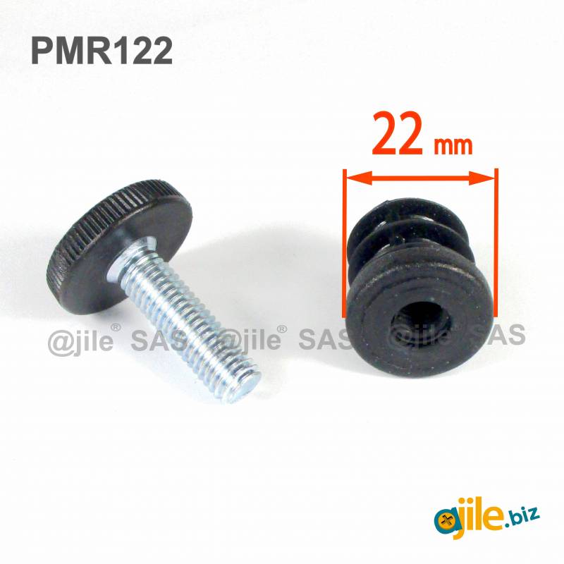 Justier- und Nivellierset für 22 mm Durchmesser Rundrohr mit 25 mm Durchmesser Kunststoff Fußplatte - Ajile