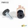 Kit di Piedini Livellatori Regolabili per tubo di diametro 22 mm con base zigrinata diametro 25 mm - Kit di Livellamento - pi
